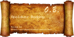 Opoldusz Bodony névjegykártya